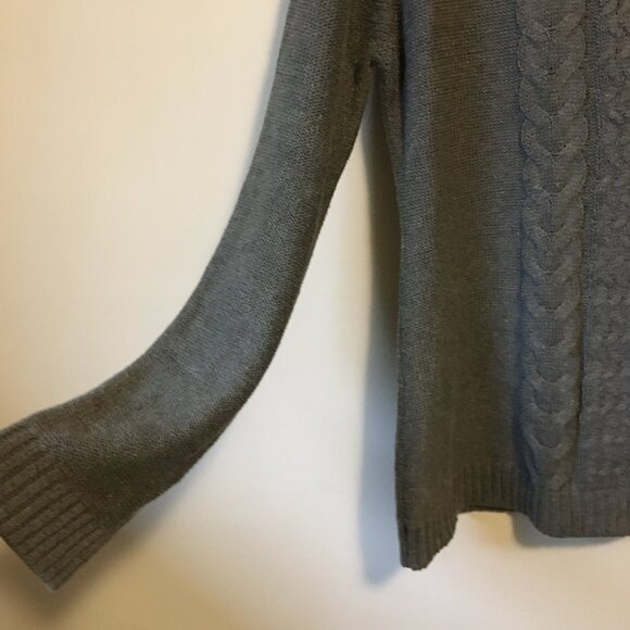 ALFRED SUNG Natural Blend Grey Cable Knit Sweater - Picture 6 of 16